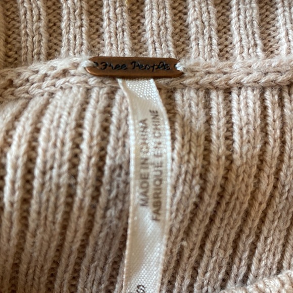 Free People Zou Bizou Bell Sleeve Ribbed Knit Tan Dress Size Small - Picture 5 of 12